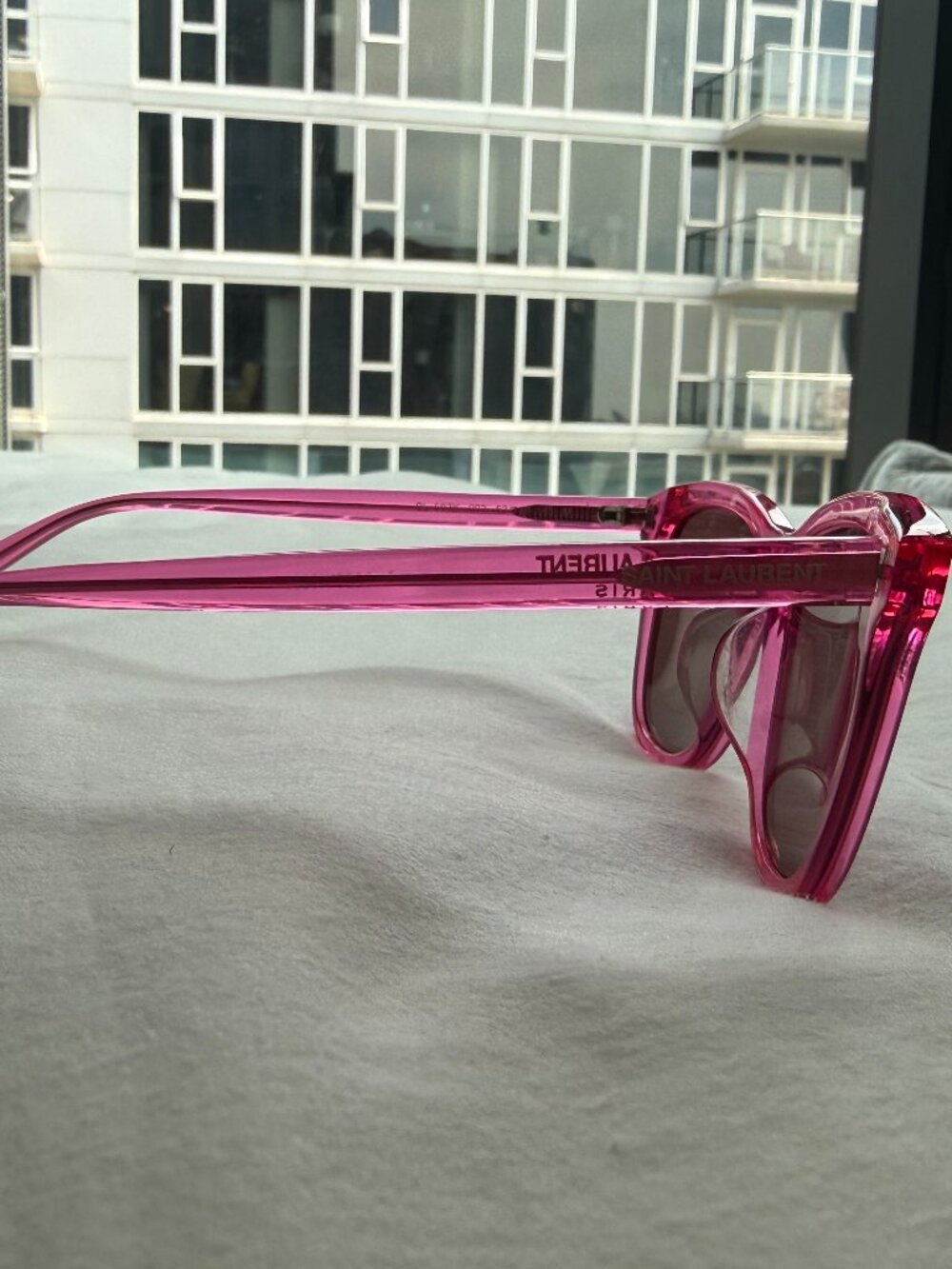 Saint Laurent SL 587K Sunglasses Hot Pink Acetate w/ Case - Picture 3 of 4